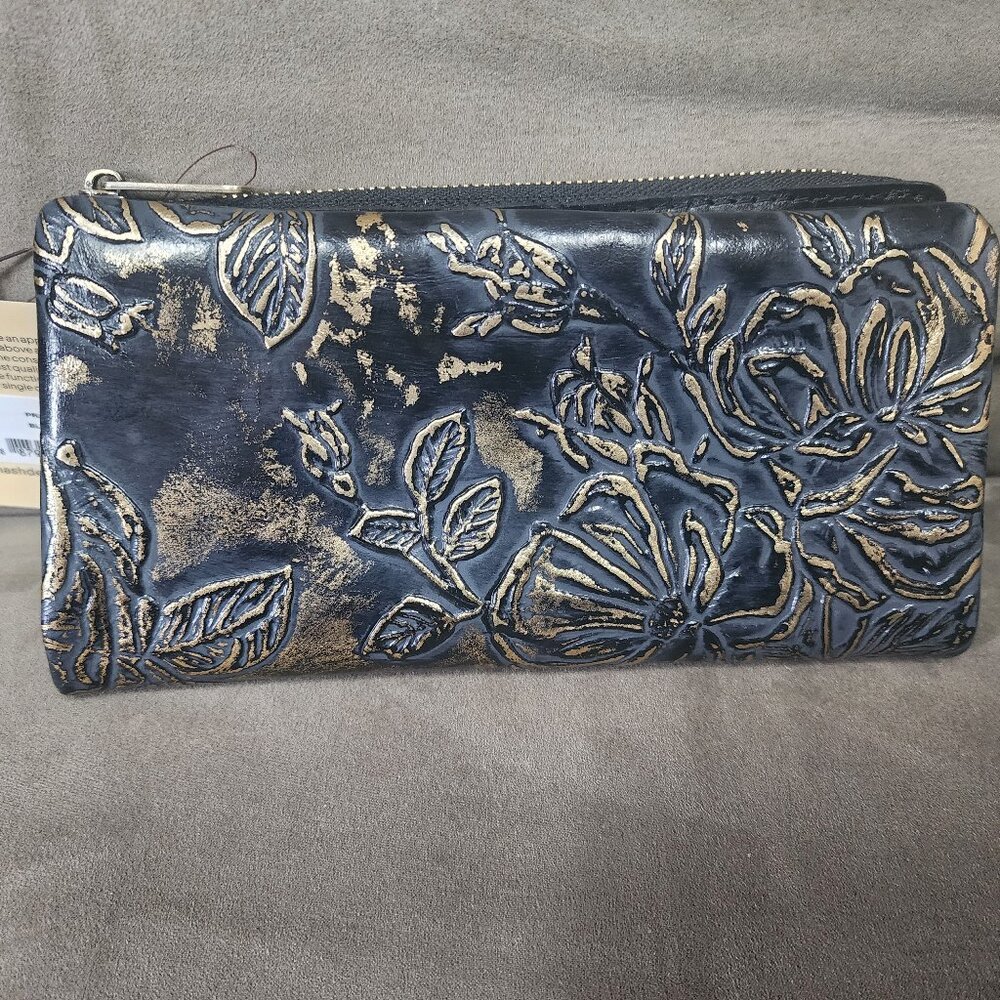 Patricia Nash Prassa Black Bark Leaves Wallet